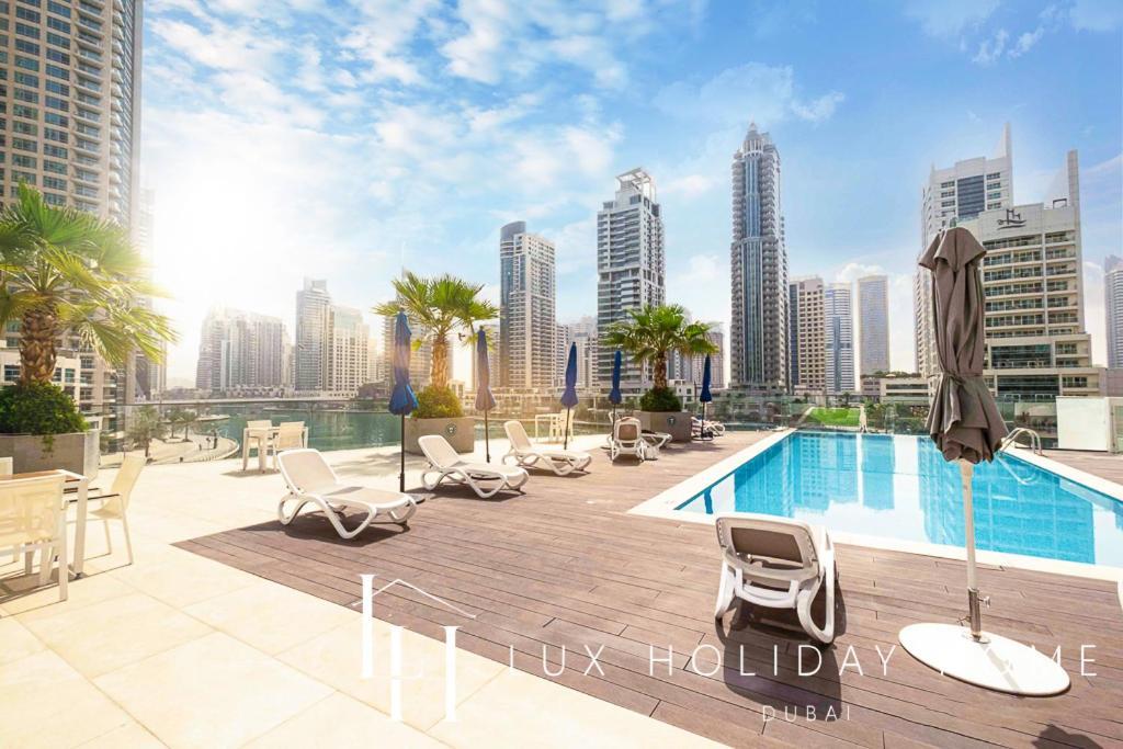 Lux Contemporary Suite With Full Marina View 6 Дубай Экстерьер фото